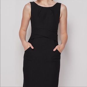 Teeze Me Cross Waist Sheath Career Dress with Pockets